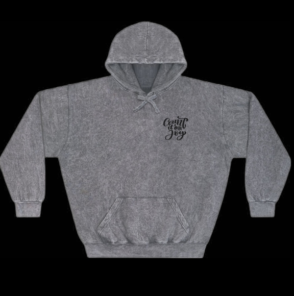 Mineral Wash Hoodie - Count It All Joy Bible Verse For Believers